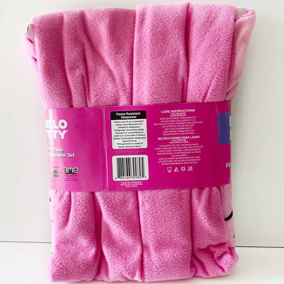 Hello Kitty Girls 2Pc Flannel Pajama Set Pants Top - Picture 13 of 14